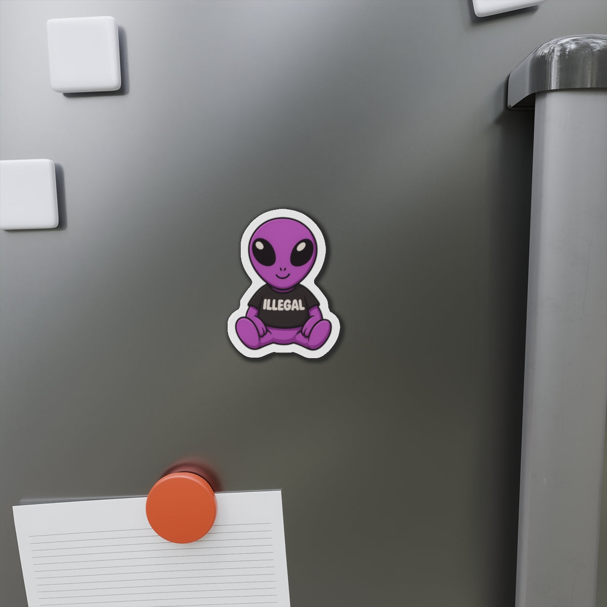 Alien 'Illegal' Die-Cut Magnet - Fun & Quirky Decor for Home or Office