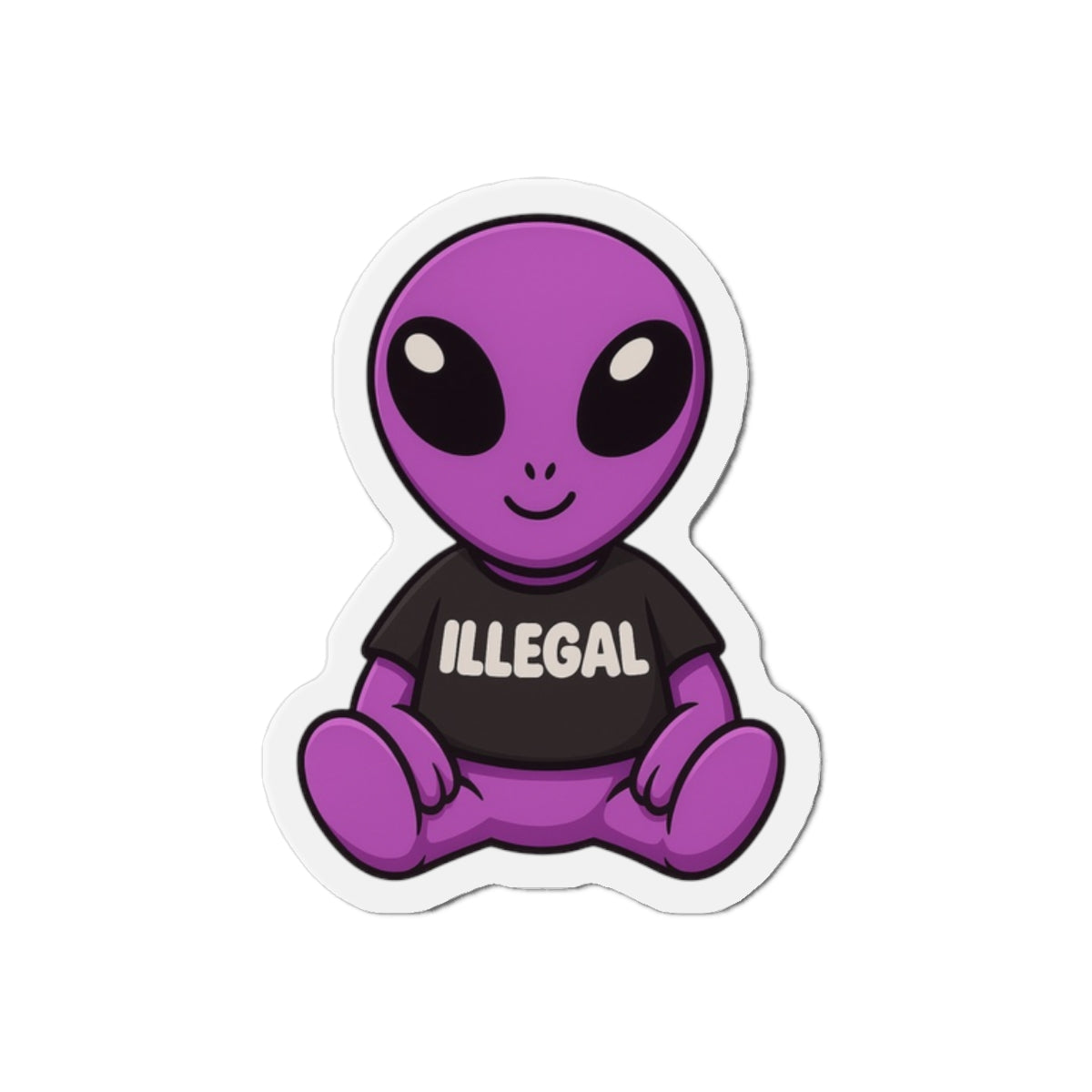 Alien 'Illegal' Die-Cut Magnet - Fun & Quirky Decor for Home or Office