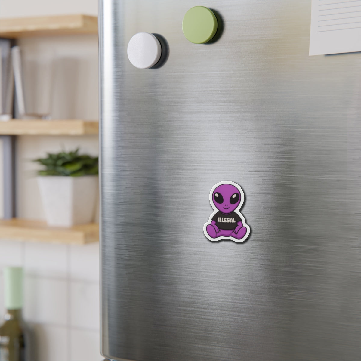 Alien 'Illegal' Die-Cut Magnet - Fun & Quirky Decor for Home or Office