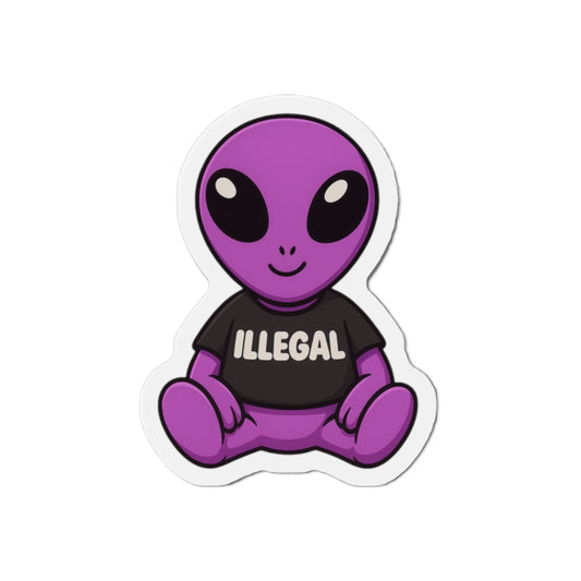 Alien 'Illegal' Die-Cut Magnet - Fun & Quirky Decor for Home or Office